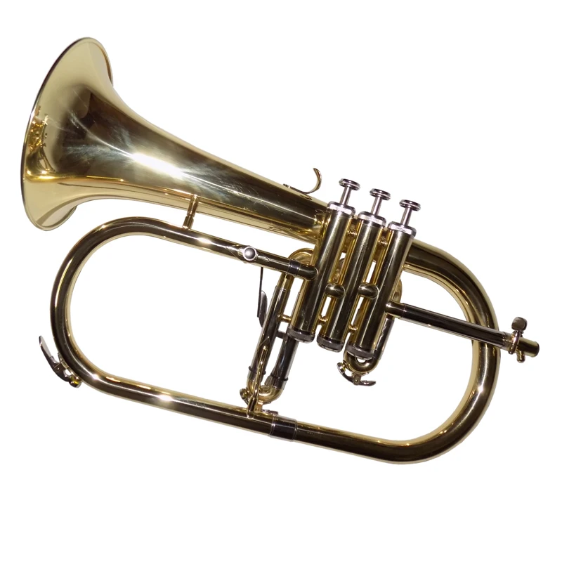 Bb Flugelhorn Monel Piston Brass Instruments with Case Mouthpiece