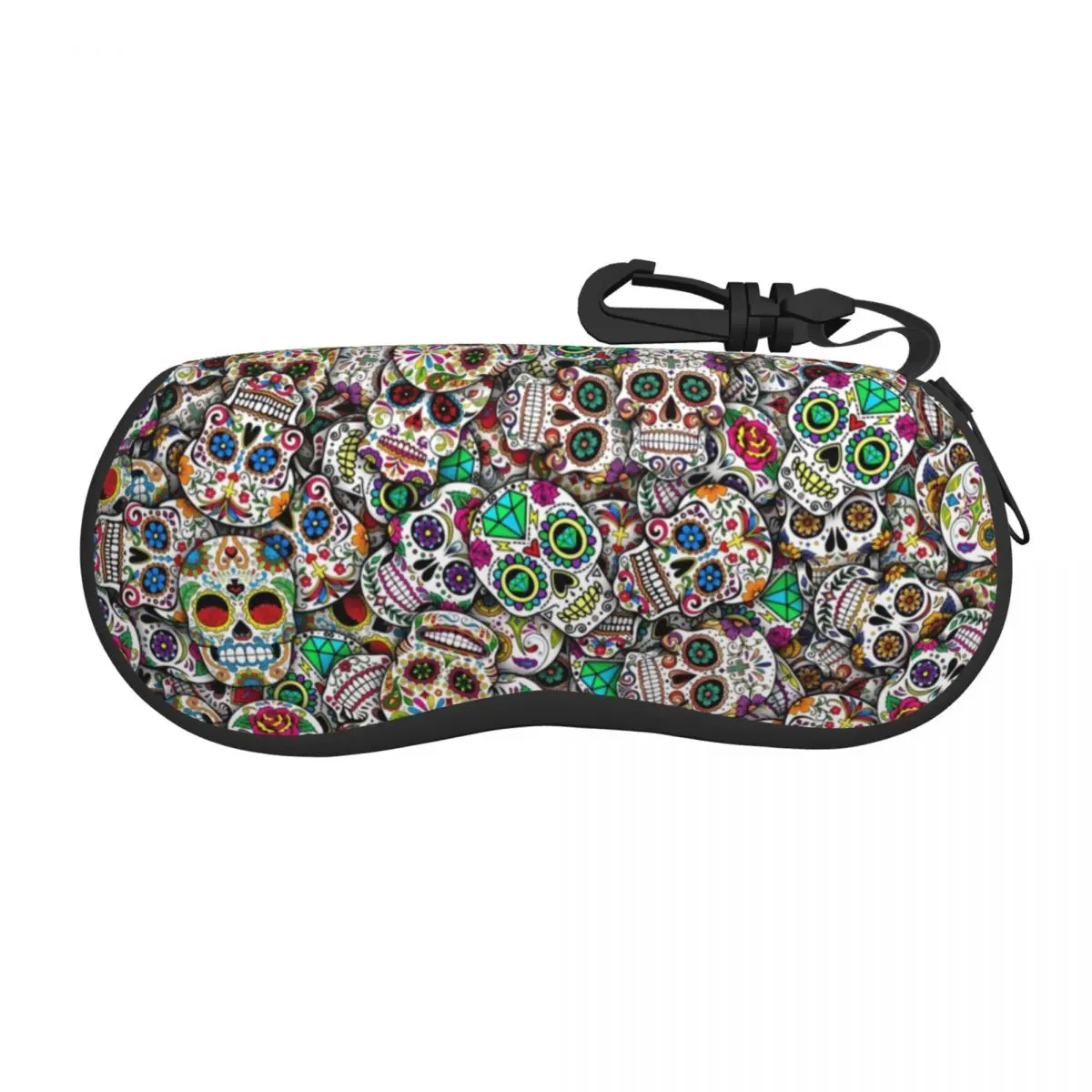 

Custom Mexican Sugar Skulls Shell Glasses Case Unisex Fashion Halloween Day of the Dead Eyeglasses Case Sunglasses Protector Box