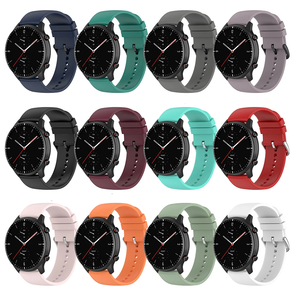 20 مللي متر 22 مللي متر سيليكون حزام ل Huami Amazfit GTS 4/2 Mini GTS 3 GTR 4 3 2 استبدال حزام (استيك) ساعة ل Amazfit Bip/Amazfit نشط