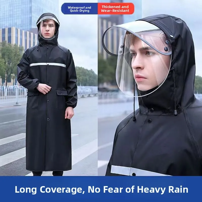 

Thickened Full-Body Integrated Hiking Raincoat Vehicle Raincoat Anti-Blast Raincoat Security Guard Rain Poncho