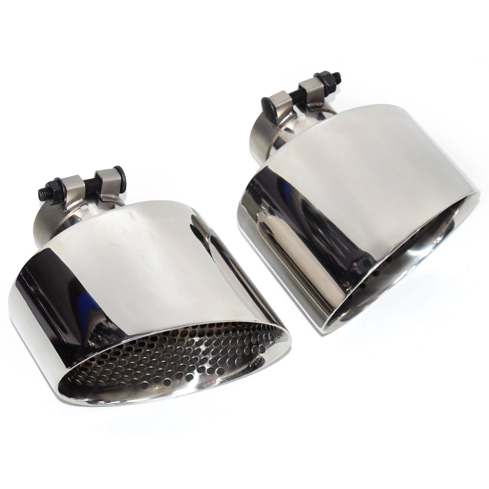High Quality SS304 Steel Mesh Muffler Exhaust Pipe Tail For Audi A3 A4 A5 A6 A7 RS3 RS4 RS5 RS6 RS7 Car Exhaust Tip Upgrade