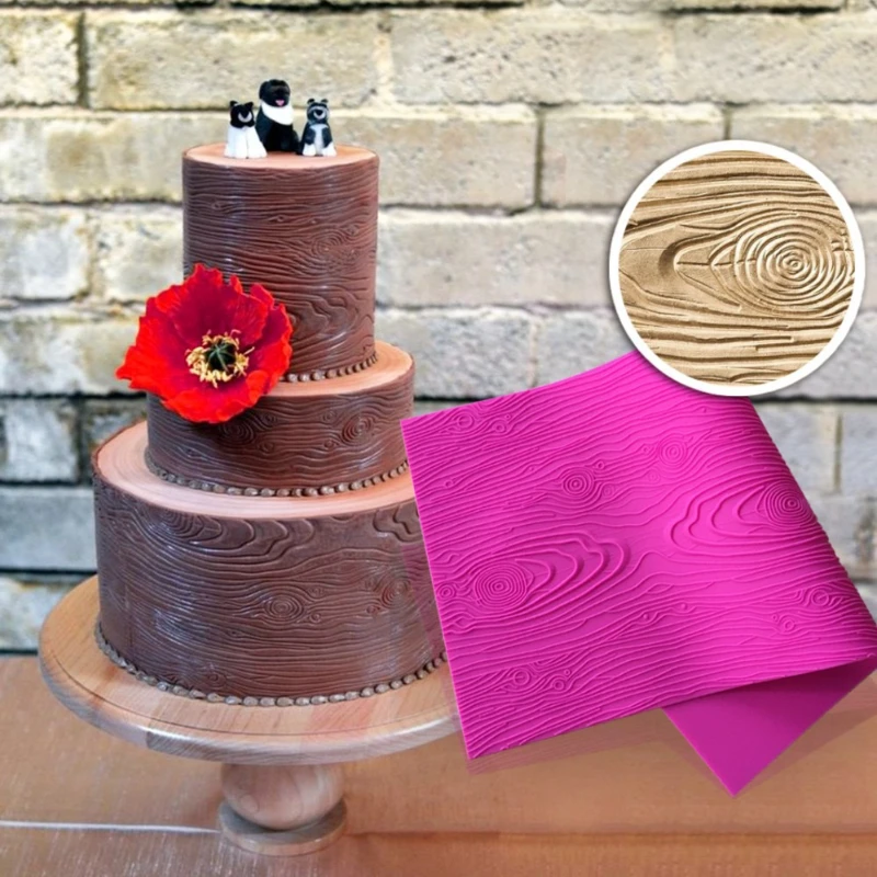 Bark Patterned Cake Decoration Mold Sugar Flipping Lace Mat Food Grade Silicone Mold DIY Baking Accessories