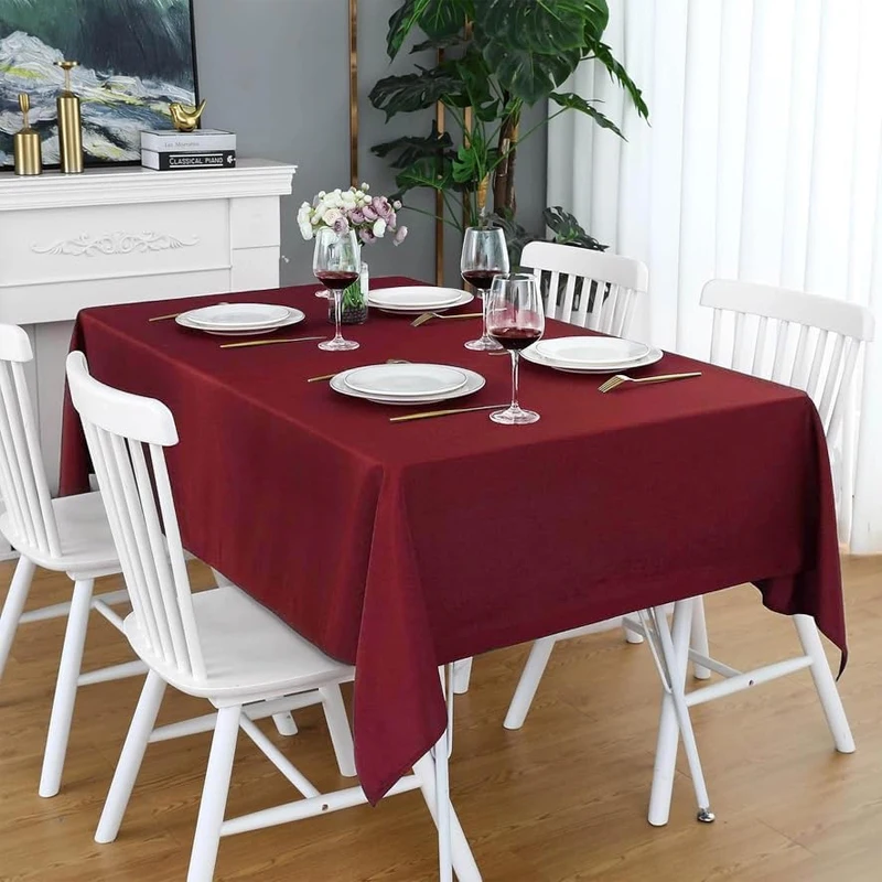 Weihnachten weinrot Polyester Anti-Falten, waschbar und wiederverwendbar, Restaurant Küche Tischdekoration Tischdecke – Detail 4