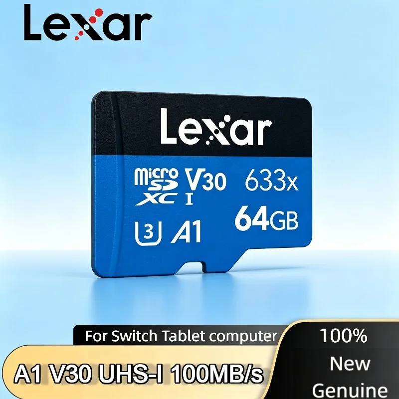 Lexar Class 10 A1 Memory Card 256GB 128GB 64GB SDXC V30 U3 32GB SDHC V10 U1 Lexar 633x Flash Micro Card SD Microsd Original 100%