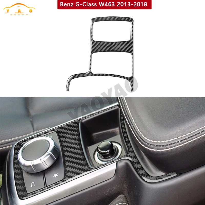 

Cars Accessories Center Console Gear Shift Mode Button Frame Fit Carbon Fiber sticker For Mercedes Benz G Class W463 2012-2018