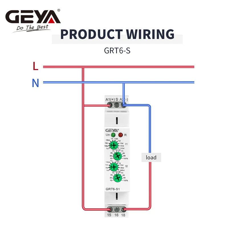 GEYA GRT6-S Cycle Time Delay Relay AC/DC24V-240V Asymmetric Relay SPDT 220V 10A Electronic Repeat Relay - Image 5