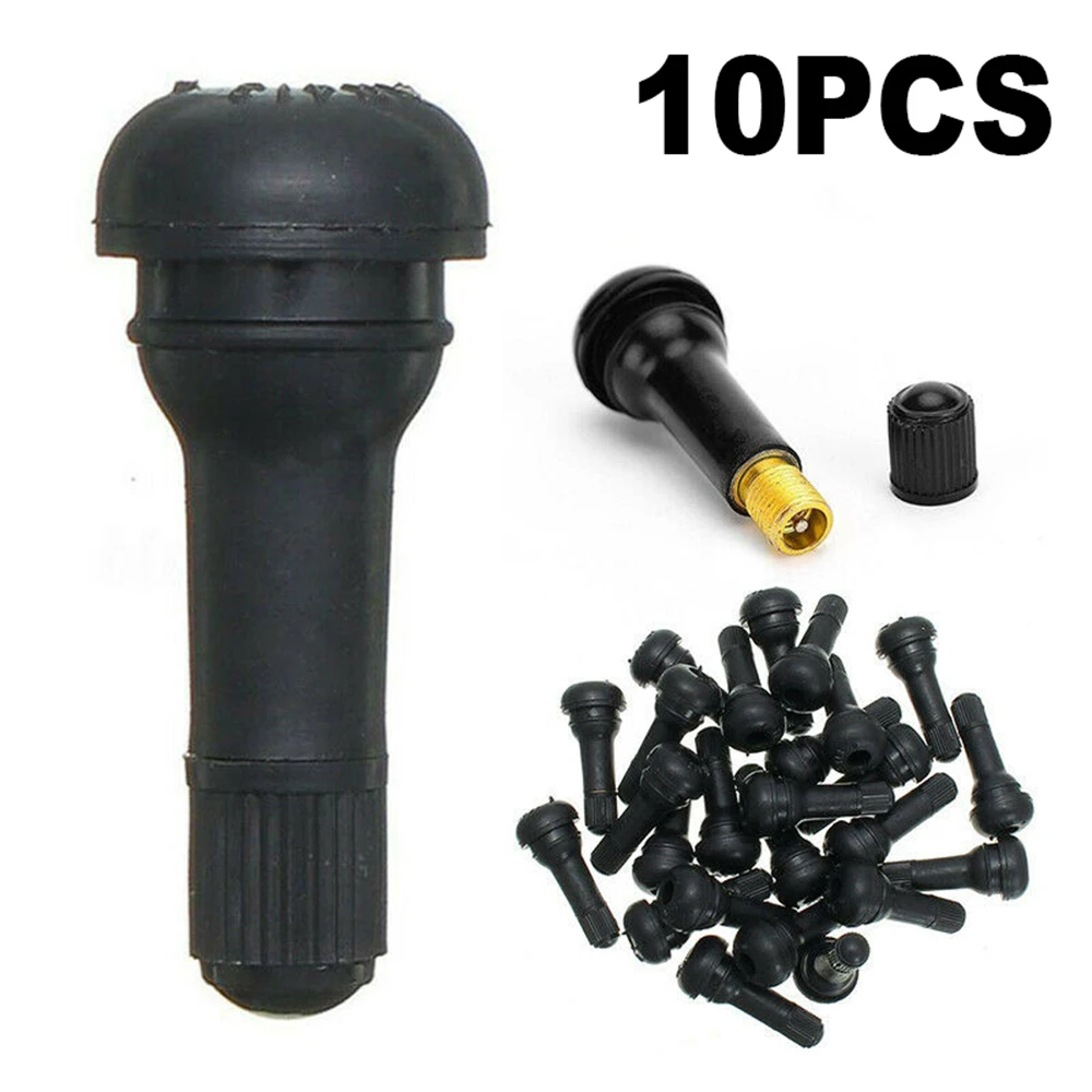 

10Pcs TR413 Snap In Type Rubber Tire Valve Cap Car Truck Tubeless Tyre Valve Stem Cover High Quality Car Accessories