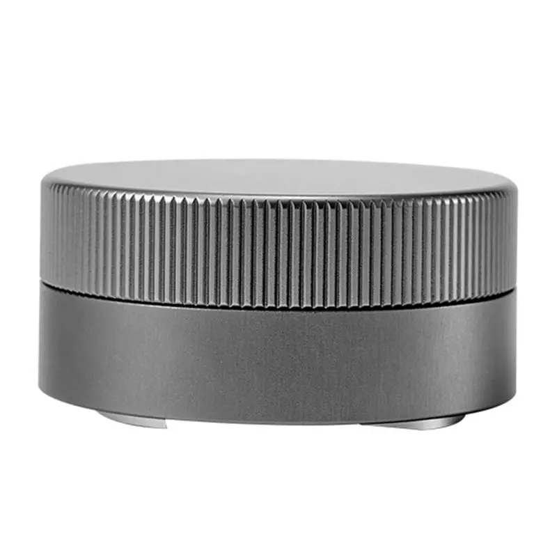 ABLU-Coffee Powder Press Tamper Four Oars Base Steel Powder Hammer Self-Unloading Coffee Powder Distributor Gray