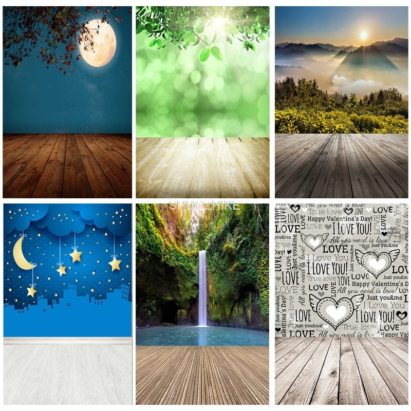 

SHUOZHIKE Digital Photography Backdrops Props Scenery Flower Wooden Floor Photo Studio Background Props 21813 JHJ-02