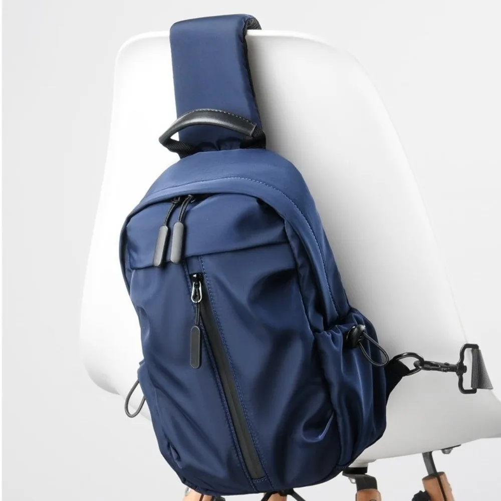 حقيبة صدر كاجوال أكسفورد للرجال متعددة الوظائف ذات سعة كبيرة حقيبة كروس رياضية بلون سادة حقيبة كتف من النايلون للسفر #4