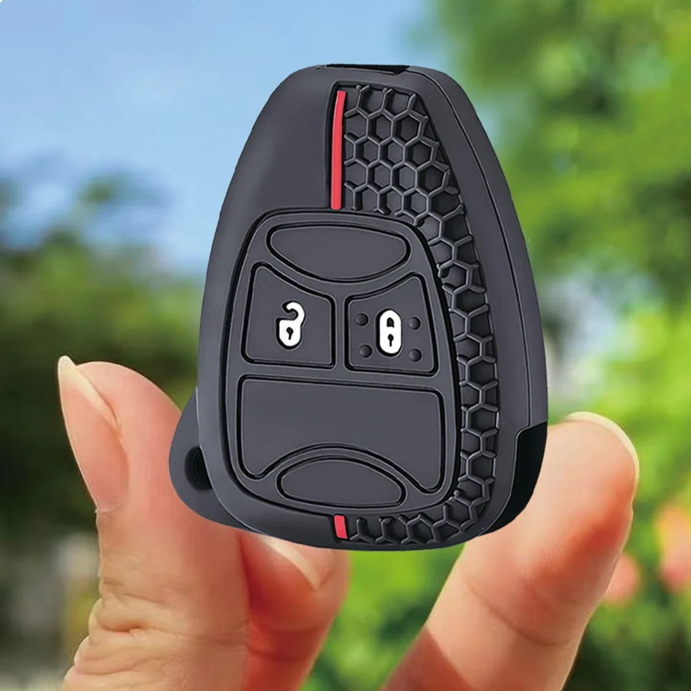 Key Fob Cover For Chrysler Pacifica Aspen 300c Dodge Caravan Jeep Wrangler JK Commander Grand Cherokee Car Key Shell