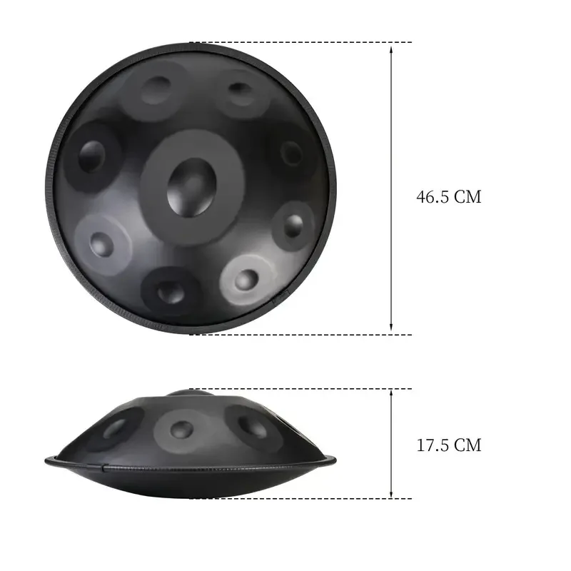 Professional Grade 18-Inch Handpan Drum with 9 Tones & 440Hz Beginner's Healing Percussion Instrument with G Key view 3