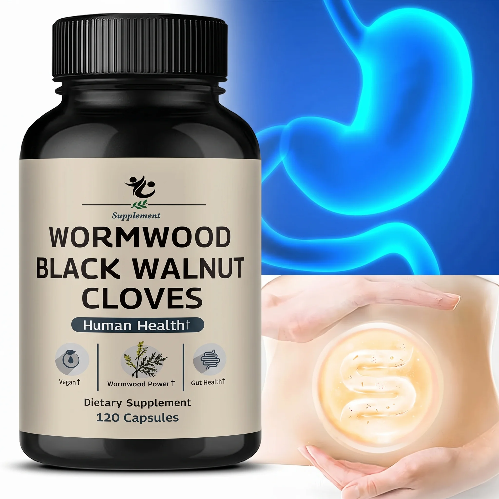 Wormwood Black Walnut Clove - Cleanse, Detox, Intestinal Guard Formula Supplement, with Wormwood herb, Black Walnut Extract