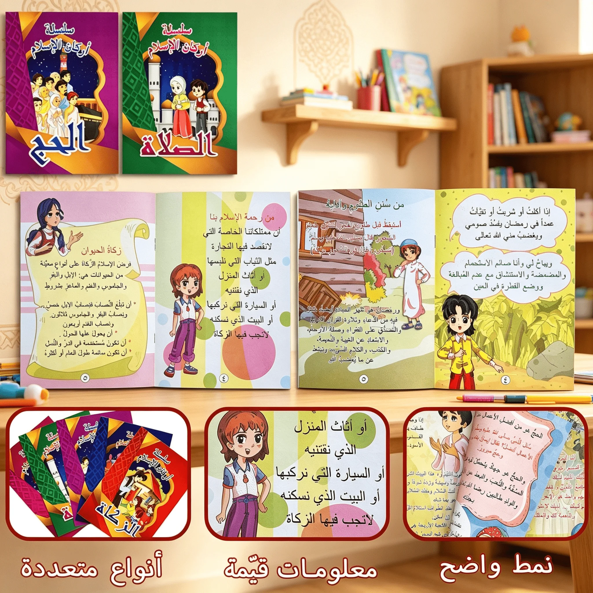 A five-book set of Arabic stories—featuring a variety of wonderful tales, engaging illustrations, and vivid, lively storytelling