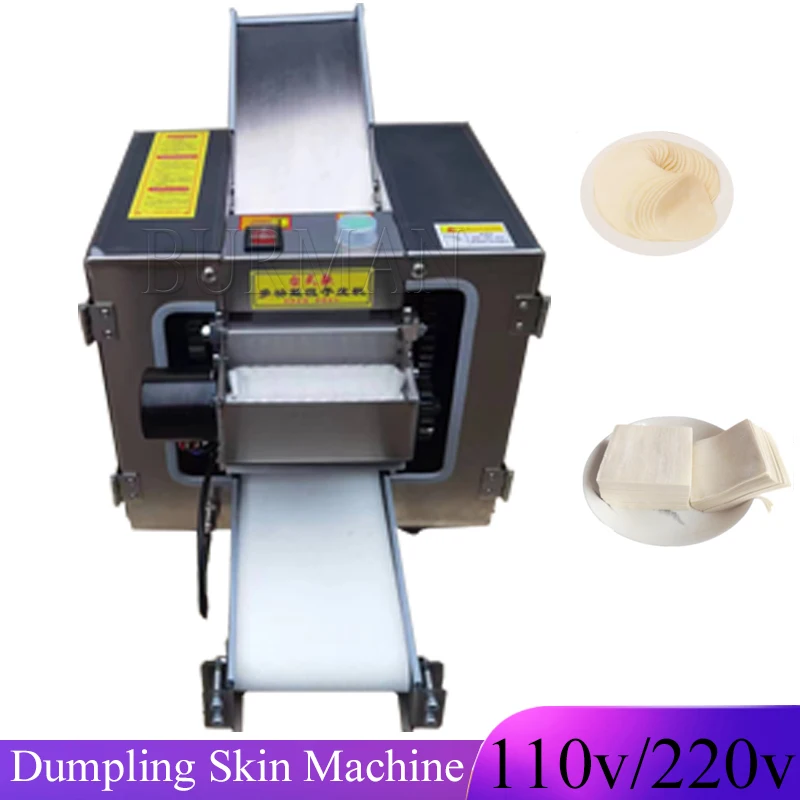 

Commercial 220V 110V Wonton Dumplings Skin Maker Machine Jiaozi Skins Rolling Automatic Chaos Leather Slicer