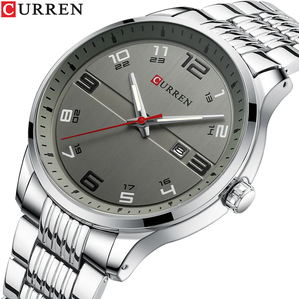 Top Luxury Brand CURREN Men Fashion Casual Business Watches Men\'s Quartz Clock Male stainless steel Strap Wrist Watch Relogio