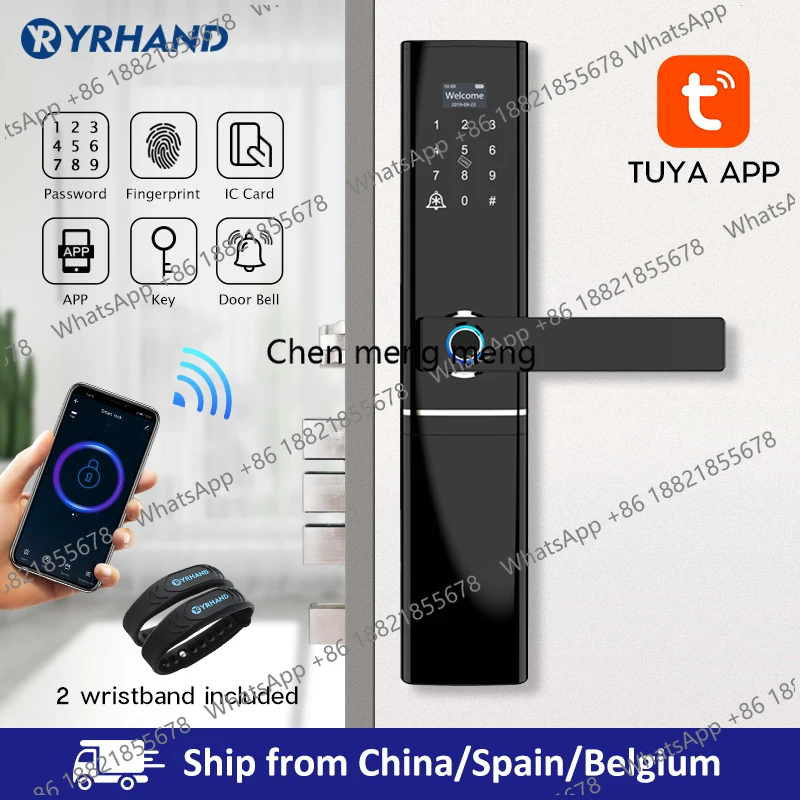 smart life Electronic Intelligent Waterproof Biometric Fingerprint Smart Door Lock with WiFi for Home in Zinc Alloy