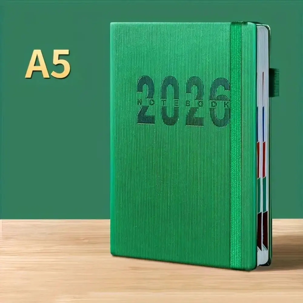 English 2026 Schedule Planner Notepad 12 Months Wear-resistant 365 Days Efficiency Notebook Thick Paper Simple
