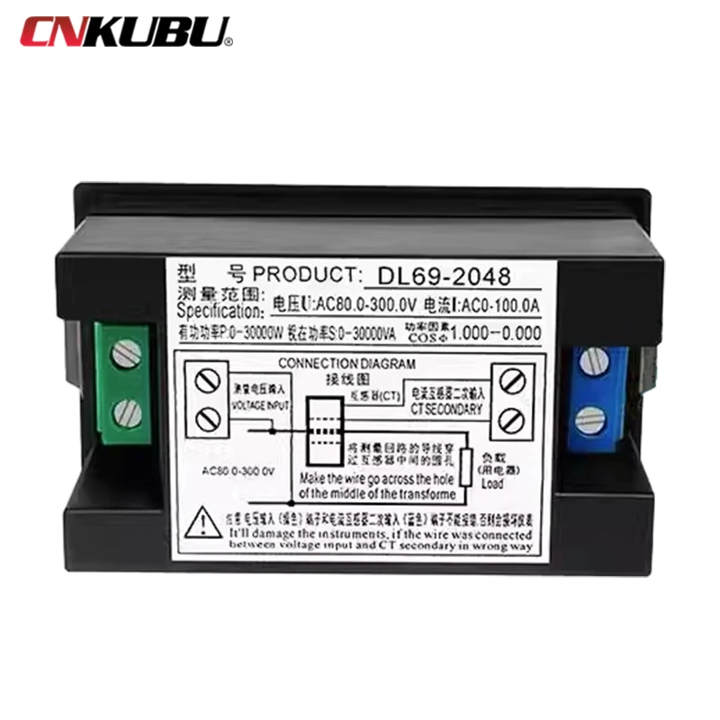 DL69-2048 Digital Display High-Precision Household Intelligent AC Voltage and Current Power Factor Detector