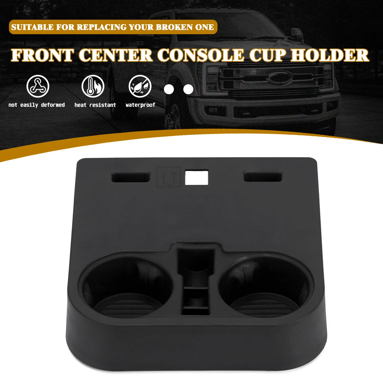 Front Center Console Cup Holder For 15-20 Ford F-150 17-22 F-Series F250 F350 F450 Super Duty HC3Z-2813562-AB HC3Z2813562AB