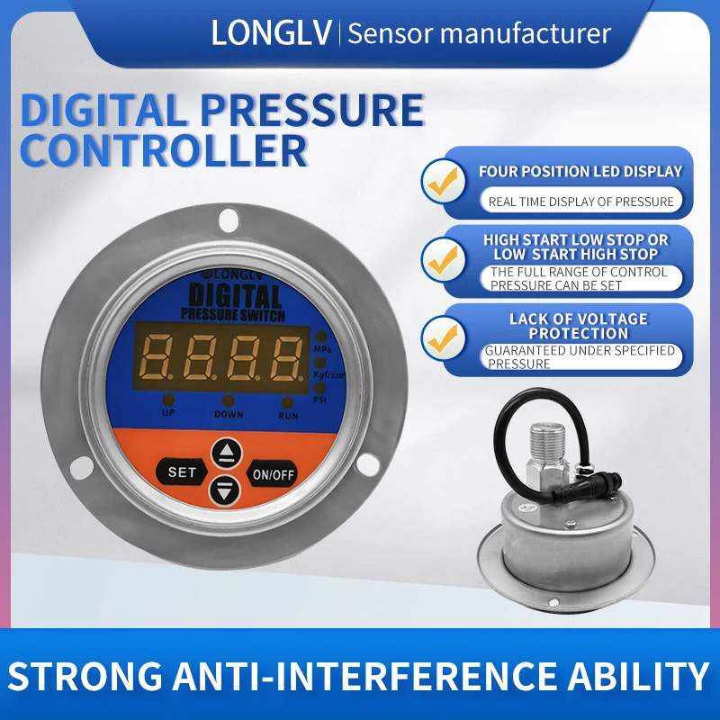 LONGLV YL-805Z axial intelligent digital display pressure controller hydraulic oil and water treatment equipment