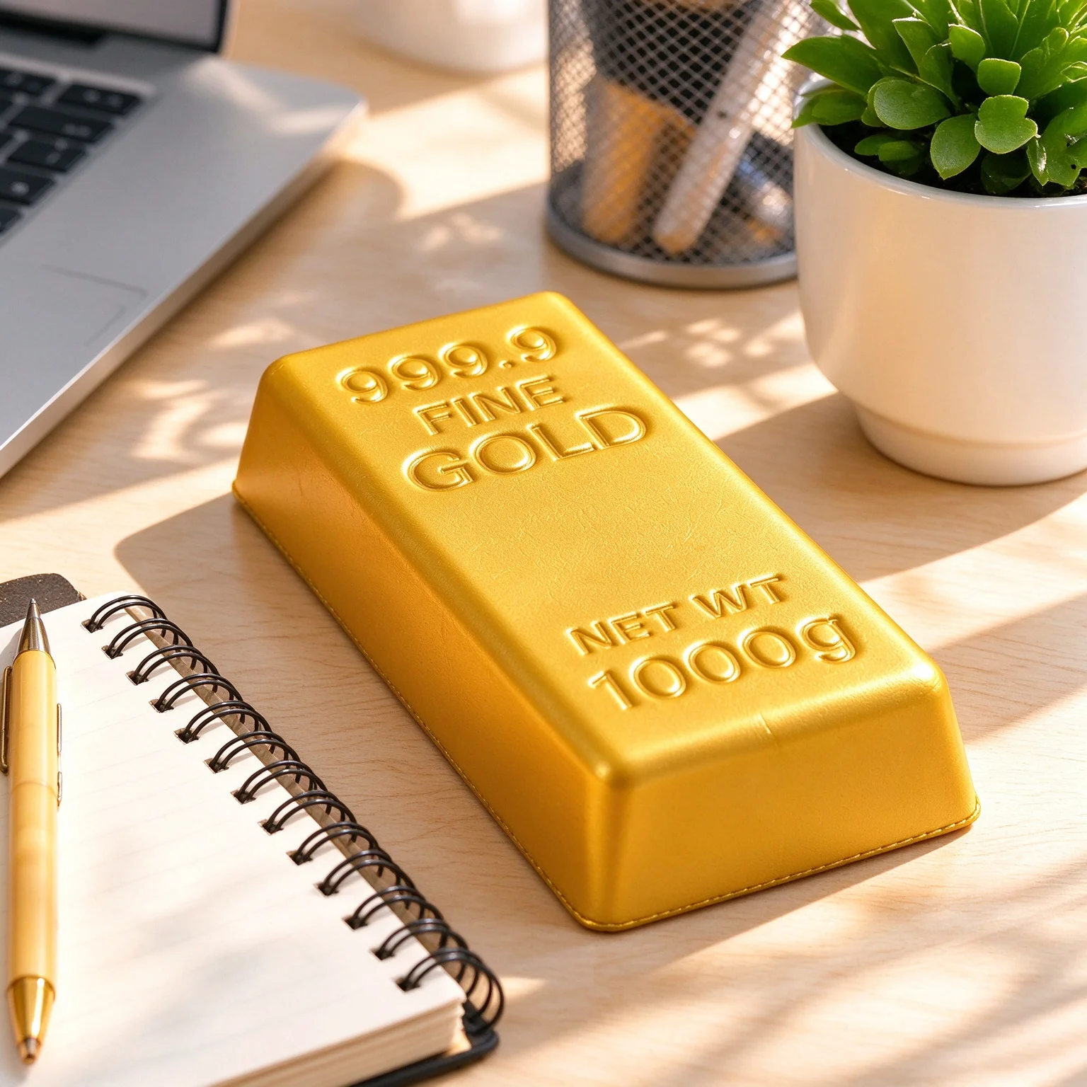 Realistic Fake Gold Bar Squishy PU Slow Rising Gold Brick Squeeze Toy Anti-Anxiety Stress Relief Fidget Toy Novelty Desktop Deco