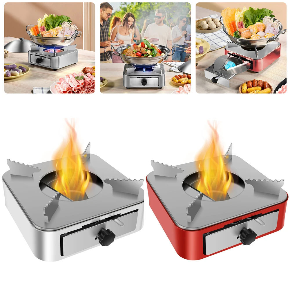 

Портативная походная плита из нержавеющей стали с регулируемым ящиком огневой мощи для кемпингового снаряжения для барбекю на открытом воздухе