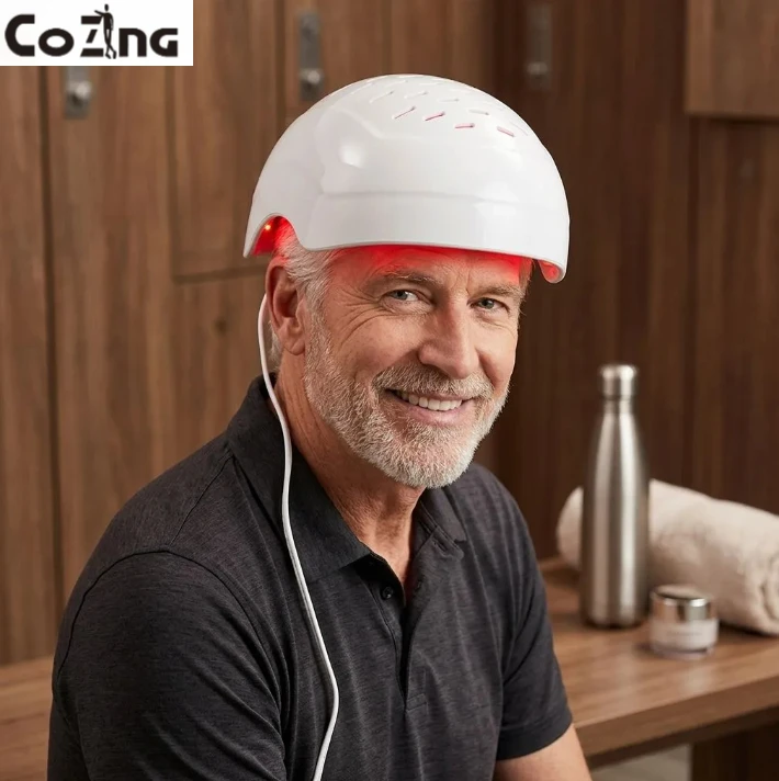 

Wireless Hair Growth Helmet Infrared LLLT Diodes Rechargeable Reduce Migraine Scalp Massager