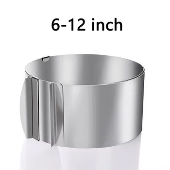 調節可能なムースリングセット ラウンドスクエア ステンレススチール ケーキベーキングモールド 誕生日 ウェディングケーキデコレーションツール 8 best sales ウェディングケーキカットセット - №4