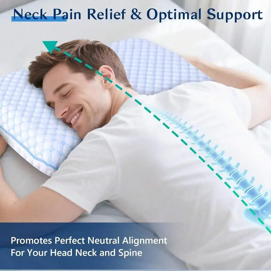 Thin Pillow For Sleeping, Cooling L Flat Pillow For Stoh And Ba Sleepers, Ultra Slim Stoh Sleeping Pillows For Shoulder Ne Pain