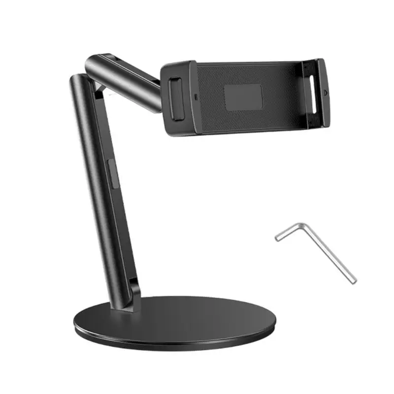 652F Aluminum Alloy Adjustable Height Tablets Stand Double Arm For Work Entertainment