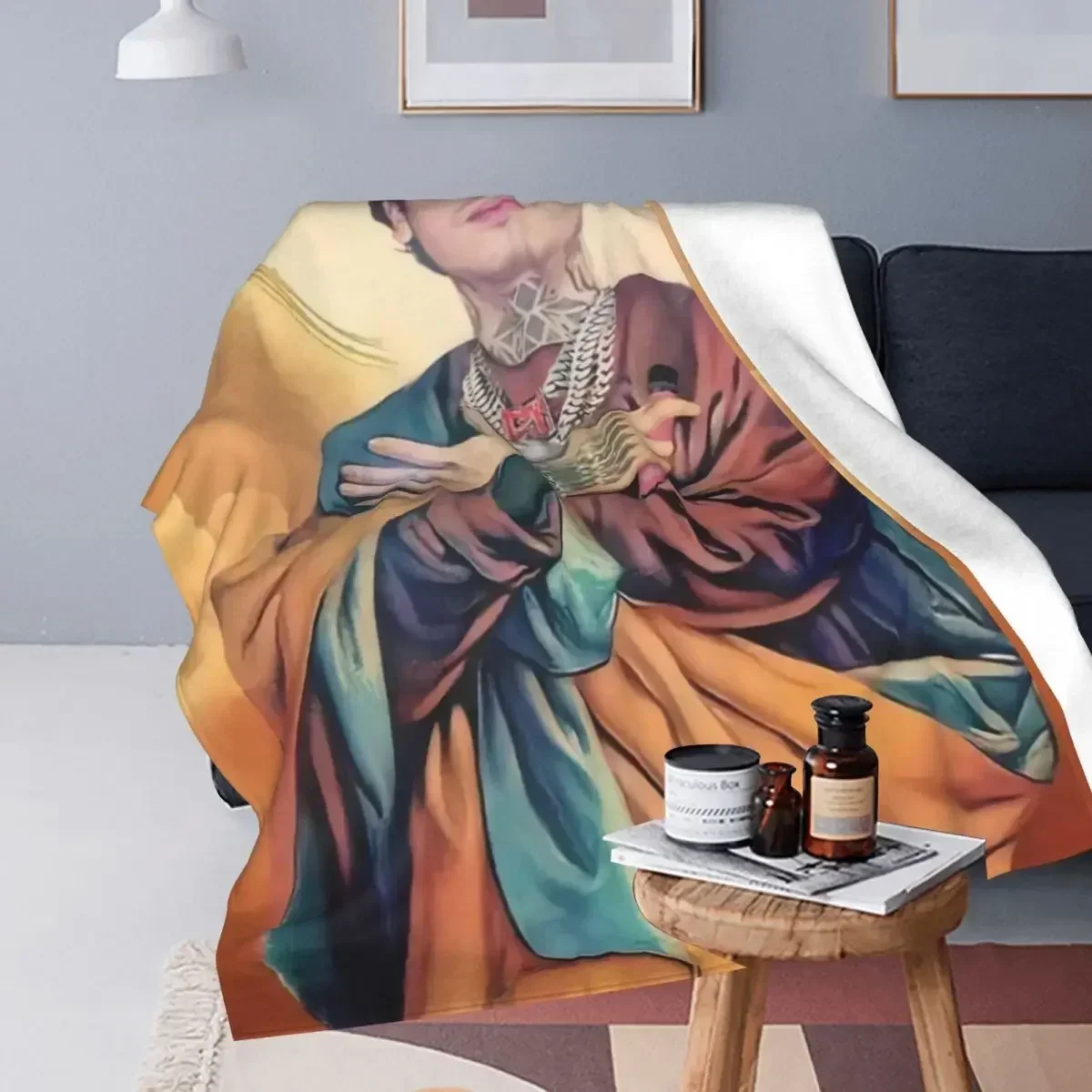 

Religiöse Icon-Fleecedecke, weicher, gemütlicher Üenk für glaubige Gläubige, stilvolle Heimdekoration, Accessoire