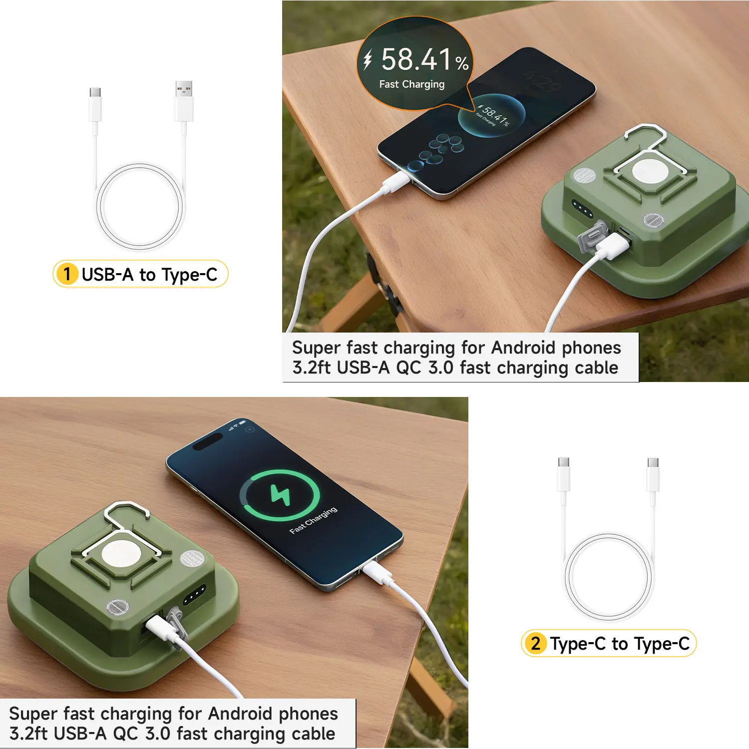 MOSLIGHTING Camping Lantern 9000mAh Two-way Fast Charging Portable Flashlight Work Lighting with Magnet Emergency Hang Tent Lamp