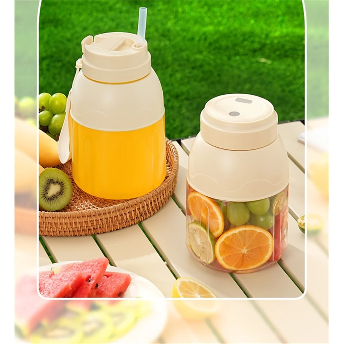 

A25I Juicer Cup for Making Milkshakes and Smoothies, Large Capacity with Straw Ton Cup Portable Cordless Juicer Crushed Ice