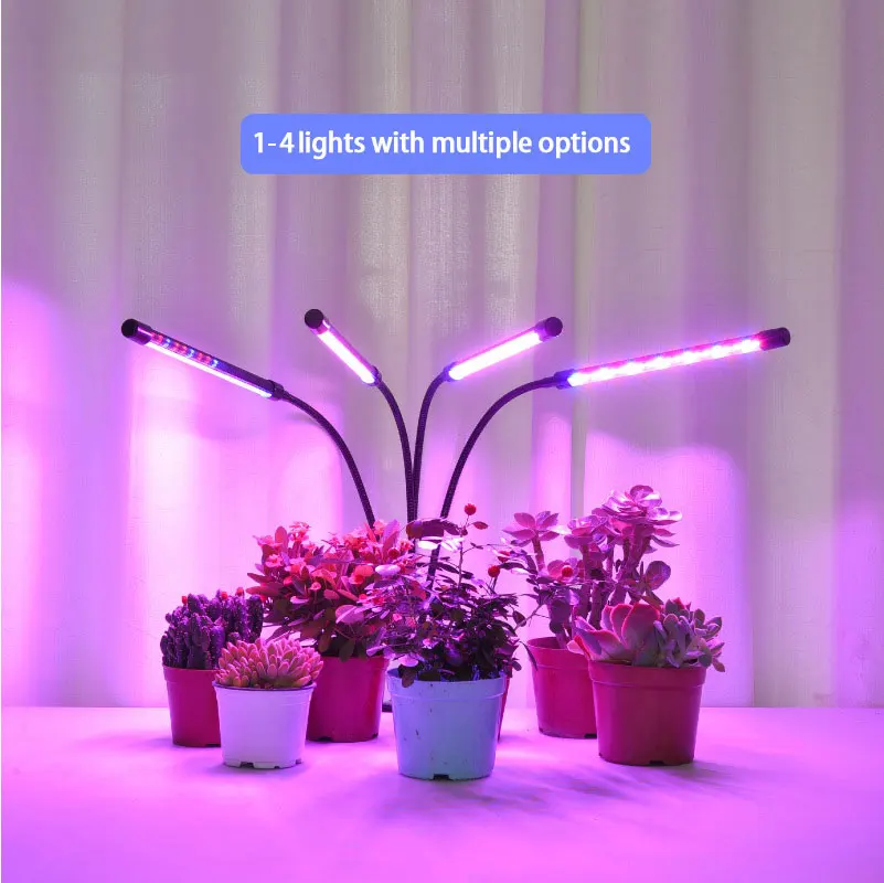 Led Plant Growth Lamp Multi Head Clamp Plant Lamp Flower Timed Dimming Lamp Full Spectrum Succulent Supplementary Light