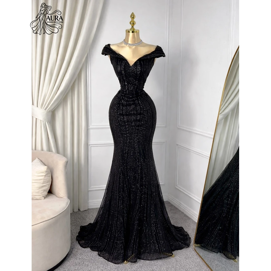 

Aura Luxurious Evening Dress 2026 Woman Customized Elegant Evening Dresses for Woman Party Wedding Striped Embroidery Prom Guest