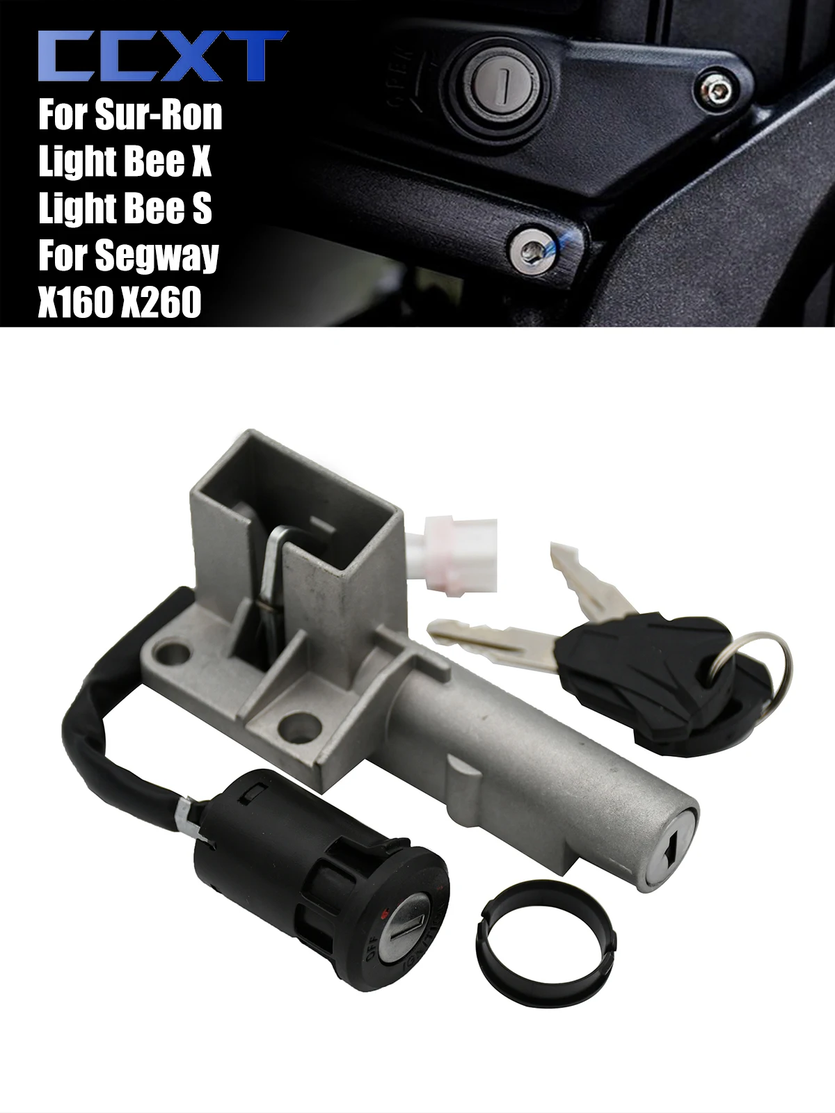 AliExpress NONE Electric Bike Battery Box Lock Lgnition Switch Lock Key Set For Sur-Ron Light Bee X & Light Bee S Universal For Segway X260 X160