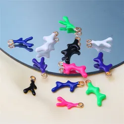 10pcs Ocean Style Colorful Enamel Coral Charm DIY Creative Necklace Earrings Bracelet Jewelry Making Accessories