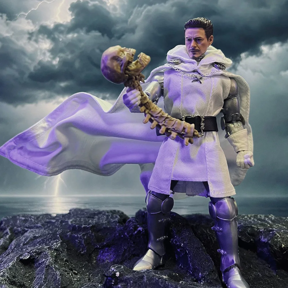 【Only Clothes】ml 1/12 Scale Male Soldier Destruction Doctor White Cloak Vest and Belt for 6“ Action Figure Body Model