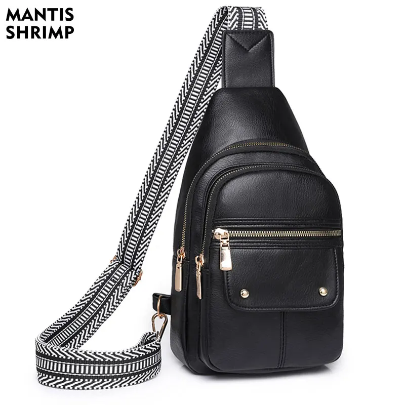 

Women Bags Vintage Chest Bag Ladies PU Leather Banana Sling Bag Fashion Shoulder Chest Crossbody Bag Daypack Female Travel Pack