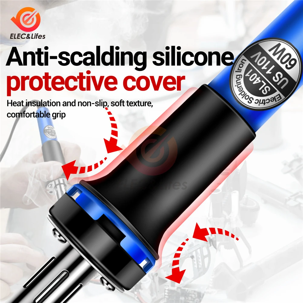 SL401 Electric Soldering Iron 60W US/EU Plug Tester Tin Tips Repair Welding Tools Rework Header Tool Solder Station