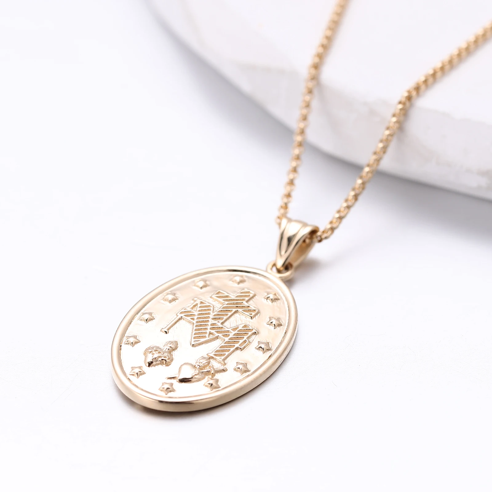 Provence Virgin Mary Pendant Silver/Gold religion Pendant  Necklace Our Lady of the Miraculous Medal Catholic Jewelry Custom - Image 5