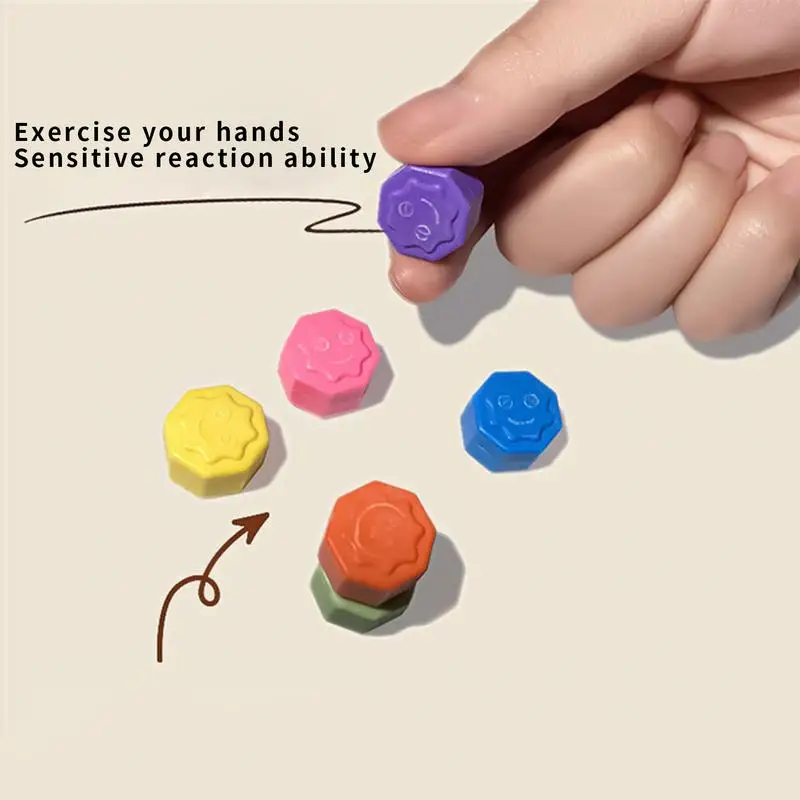 6Pcs/box Korea Traditional Play Game Gonggi Jack Stone Pebbles Set Hand Eye Training Toy Exercise Colorful Fun Stress Relief Toy