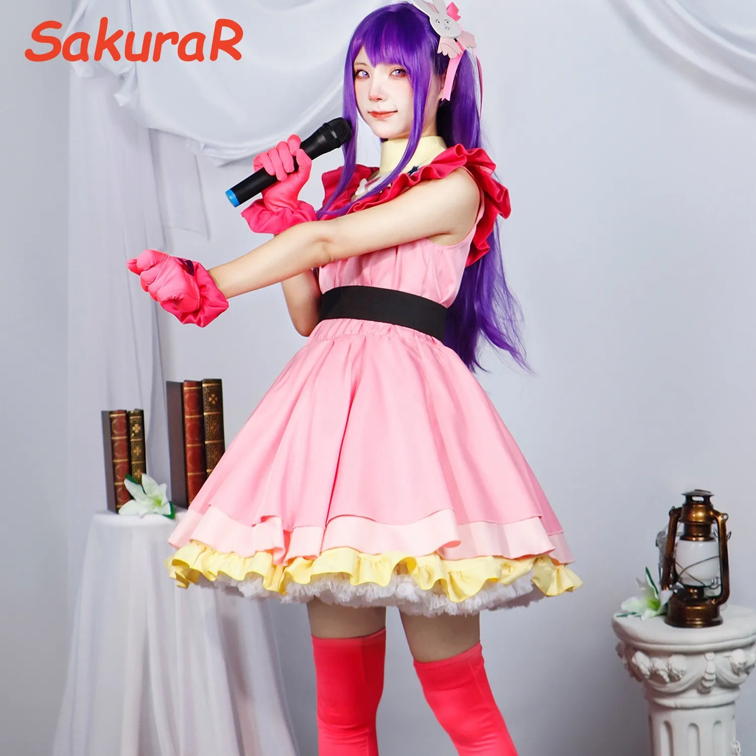 Anime Oshi No Ko Hoshino Ai Cosplay Kostuum Rollenspel Comic Con Dress Hallowmas Party Pruiken Animatieprop