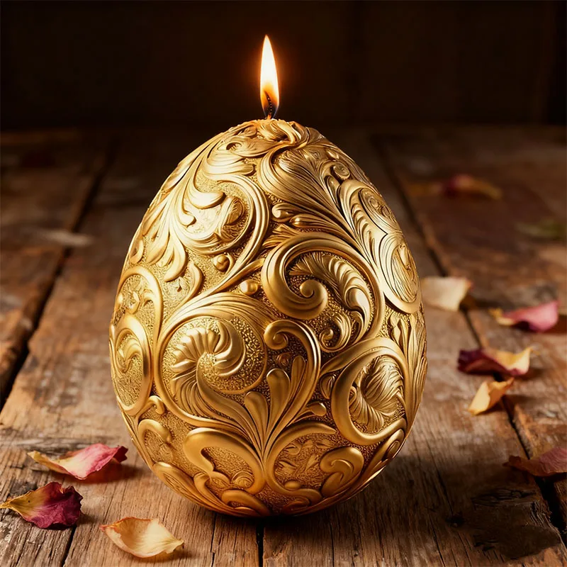 

Силиконовая форма для свечей в виде яйца в стиле барокко, для самостоятельного изготовления ароматических свечей, роскошный винтажный декоративный инструмент для рукоделия