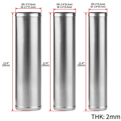 Imagen 2 del producto 1 Uds 0/45/90 grados tipo tubo de aluminio Universal 51 63 76mm 2 2,5 3 pulgadas tubo de entrada de aire frío coche de carreras Turbo alto flujo plata