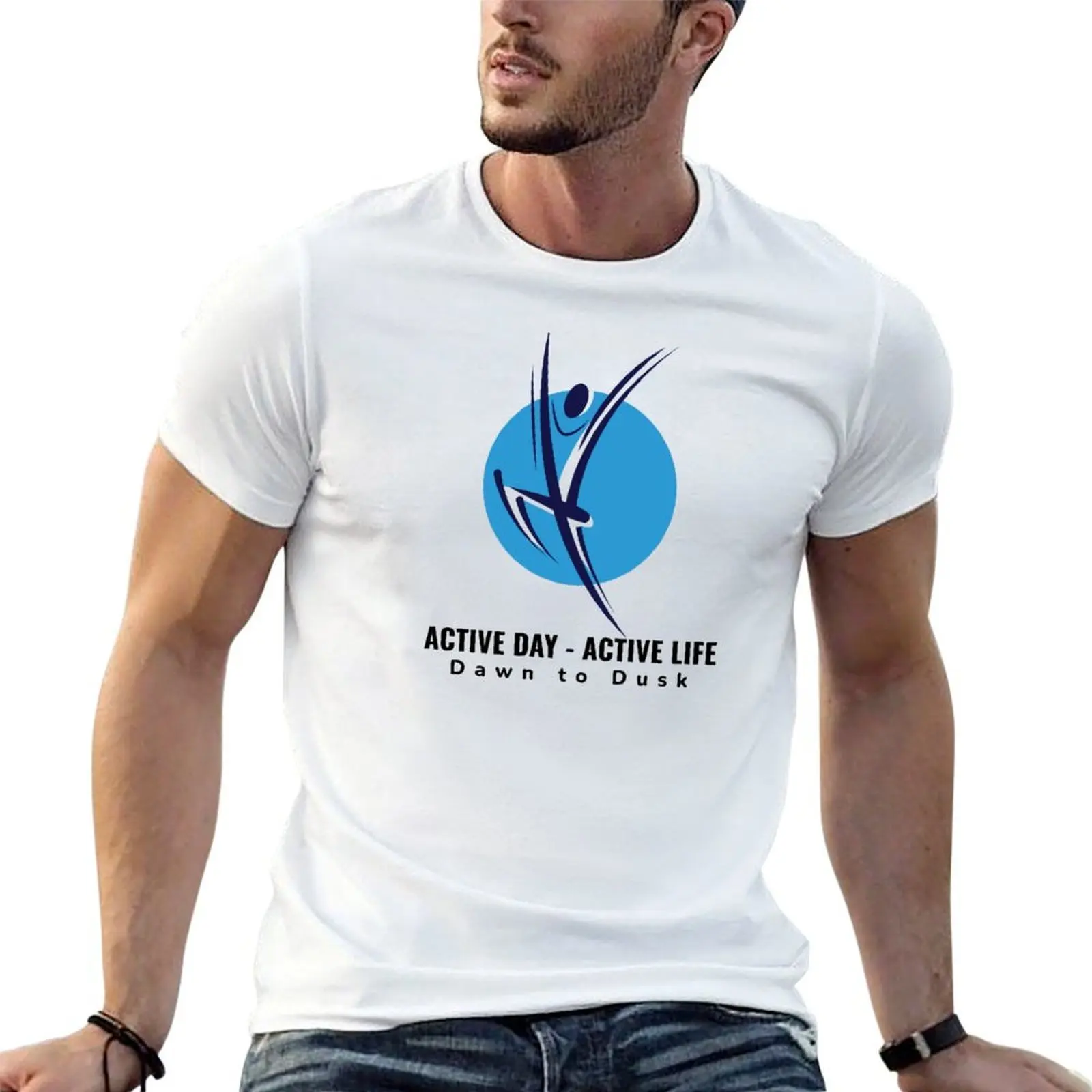 

Active Day - Active Life T-Shirt cotton t shirts man 100% t shirts for man graphic cars T-Shirt