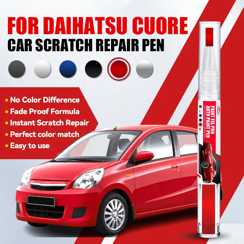 Caneta de Reparo de Pintura Automotiva para Daihatsu Cuore, Removedor de Arranhões DIY, Acessórios Automotivos, Cores: Preto, Pérola, Branco, Azul, Verde, Vermelho, Prata