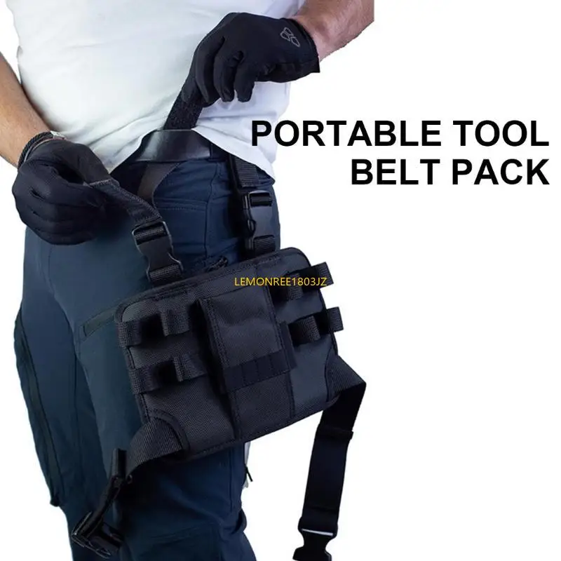 N58C Electrician Tool Bag Leg Pocket Tool Holder for Electrician Multiple Pockets
