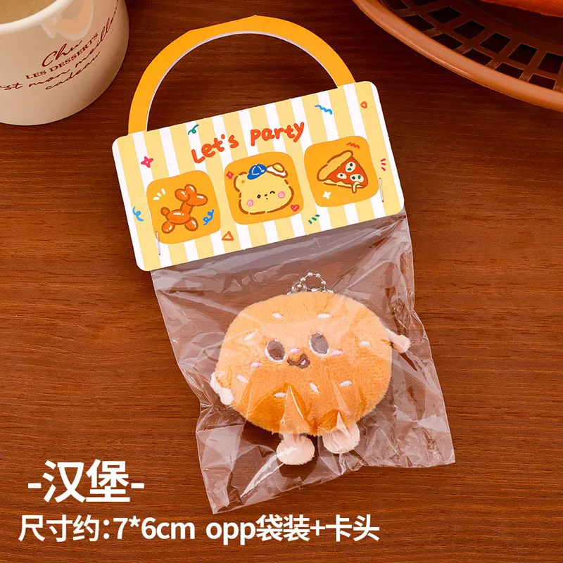 Schattige pluche eten en spelen hanger cartoon meisje hart veelzijdige decoratieve hanger simulatie toast hamburger pop klein geschenk
